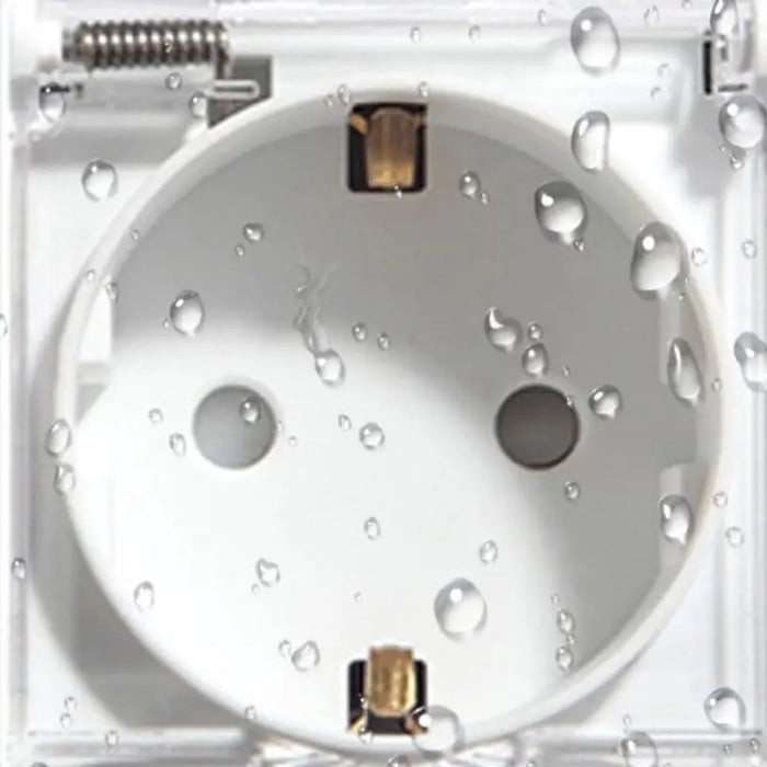 CONTACT SINGLE WITH COVER WHITE LUXON - Ключове и контакти<<<Електроматериали<<<Praktiker&&&Ключове и