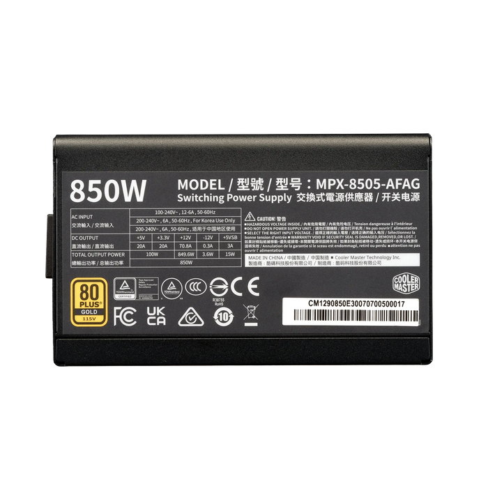 Cooler Master Elite Gold 850W ATX 3.1 Power Supply