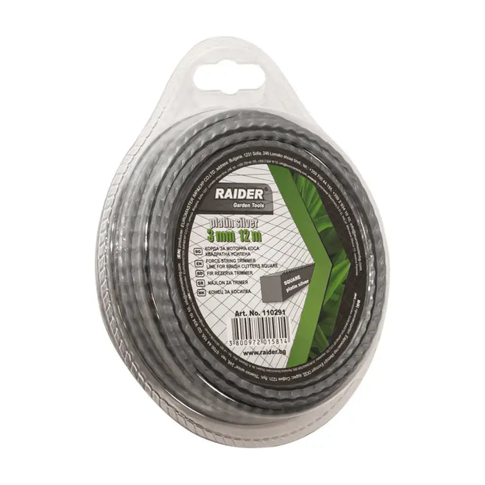 CORD FOR MOWING PROFILE SQUARE 3.0MMX12M RAIDER - Аксесоари за градински машини<<<Градински