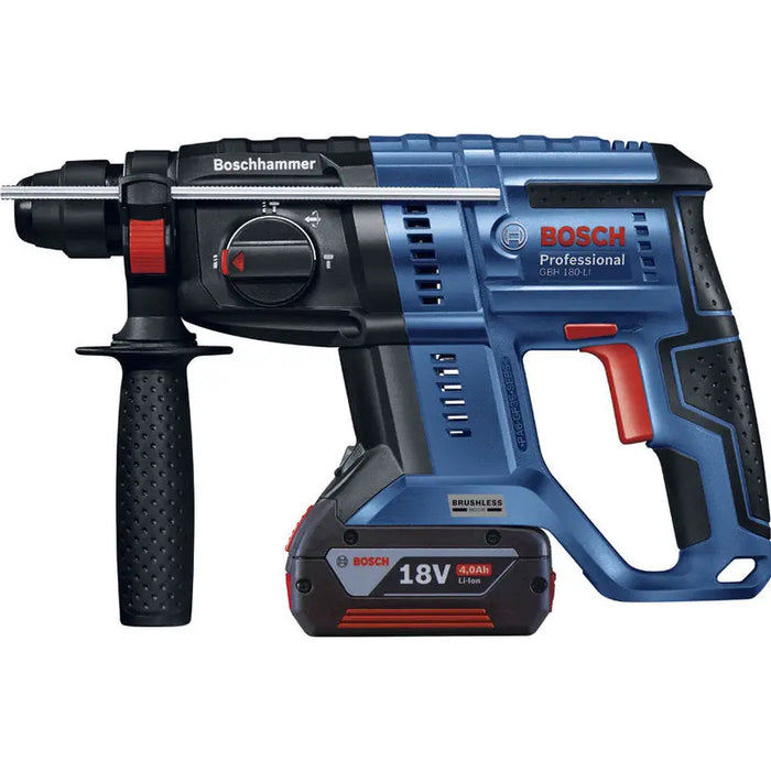 CORDLESS BRUSHLESS PERFORATOR BOSCH PROFESSIONAL GBH 180-LI 18 V 2.00 J SDS PLUS NUMBER OF BATTERIES 1 4.00 Ah CASE
