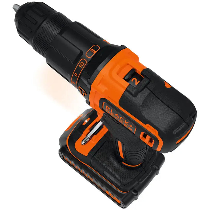 CORDLESS IMPACT DRILL WITH TWO BATTERIES 1.5 AH AND CHARGER BLACK&DECKER BDCHD18BAFC-QW 18 V 40.00 nm NUMBER