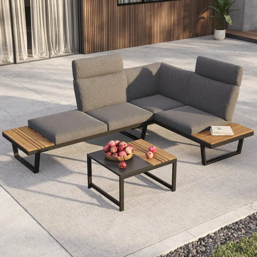 Corner garden lounge set or 2 sofas + table NUVIO grey - Garden sofasSOF-OGR<<<Sofas and couchesSOF<<<ActionPL