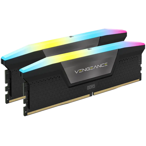 CORSAIR VENGEANCE RGB 32GB 2x16GB DDR5 5600MHz DIMM Unbuffered 40-40-40-77 XMP 3.0 Black Heatspreader RGB LED 1.25V