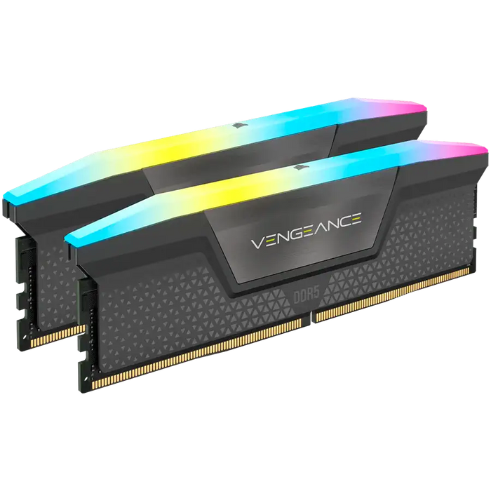 CORSAIR VENGEANCE RGB 32GB 2x16GB DIMM DDR5 6000MT/s Unbuffered 30-36-36-76 Std PMIC AMD EXPO Cool Grey Heatspreader