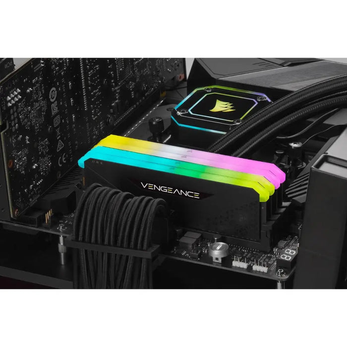 CORSAIR VENGEANCE RGB RS 8GB DDR4 3200MHz DIMM Unbuffered 16-20-20-38 Black PCB 1.35V XMP 2.0 - Памети за настолни