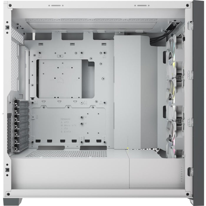 Box Corsair iCUE 5000X RGB Mid Tower, Tempered Glass, White