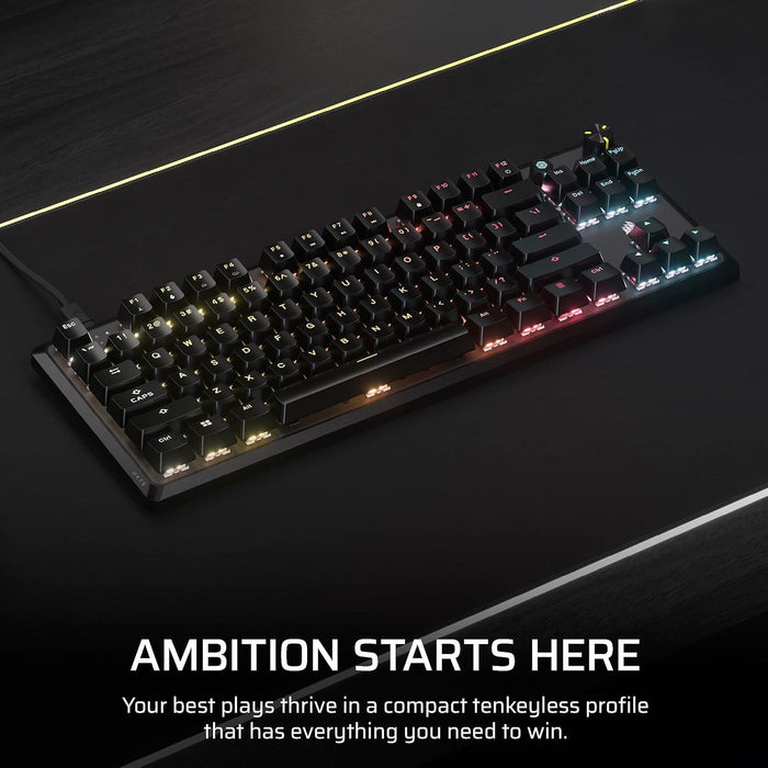 Corsair K70 RGB MK.2 Core TKL Mechanical Gaming Keyboard, Corsair MLX Red Switch