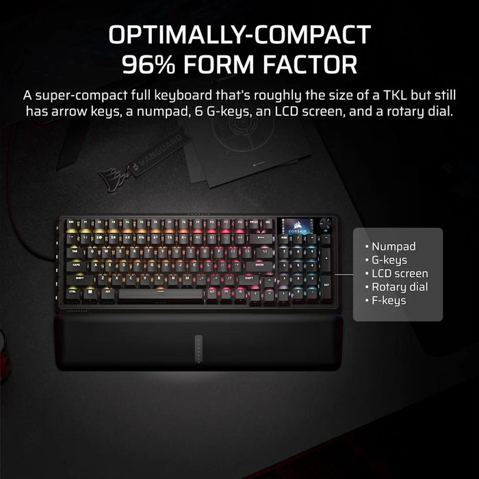 Corsair Vanguard Pro 96 Hall Effect Mechanical Gaming Keyboard - Hyperdrive Magnetic Switch
