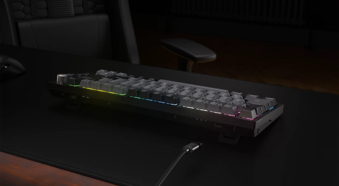 Corsair K65 Plus RGB 75% Wireless Mechanical Keyboard, HS, Corsair NLX Red Key Switches