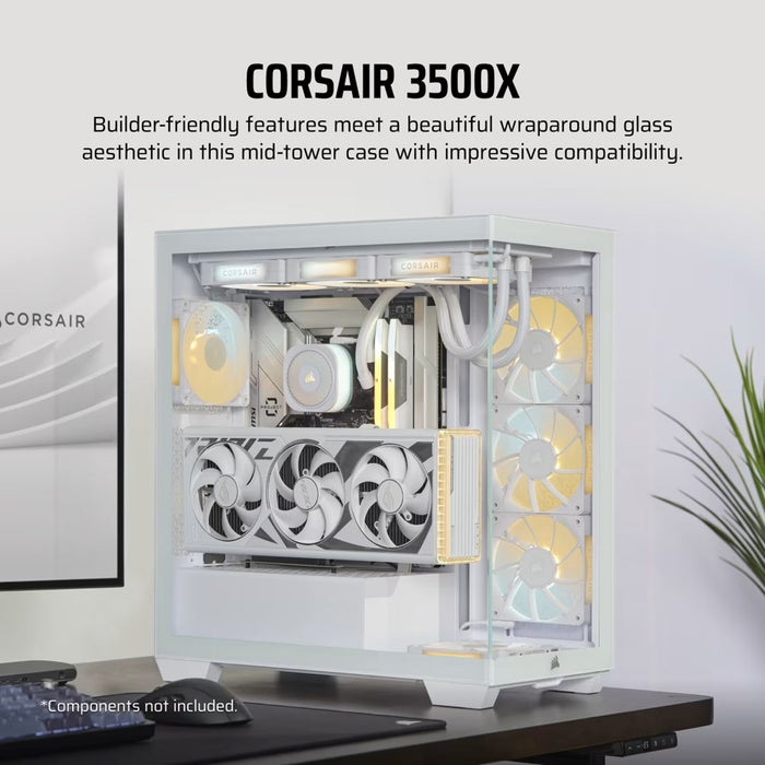 Corsair Midi Tower 3500X LXR LINK TG White