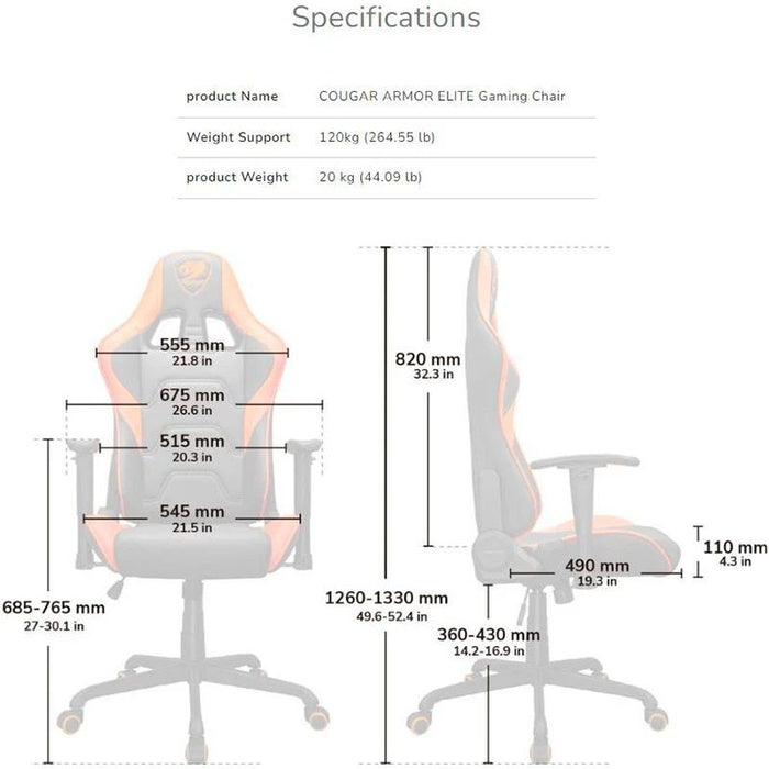Gaming Chair Cougar 3MELIGLB.0001 Gold