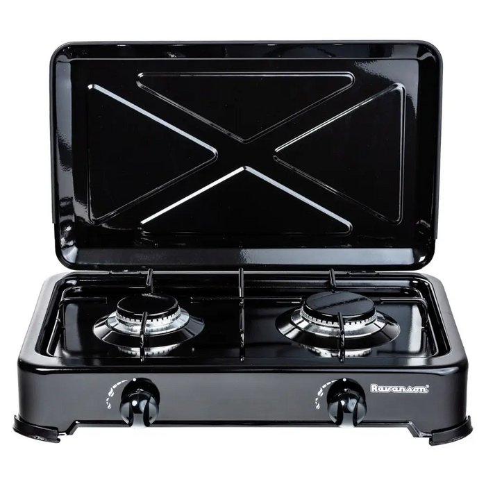 Countertop Hob Gas Ravanson K-02TB [black; 2 zone(s)] - CookersAGD-KTU<<<Home Appliance - ProductsAGD<<<ActionPL