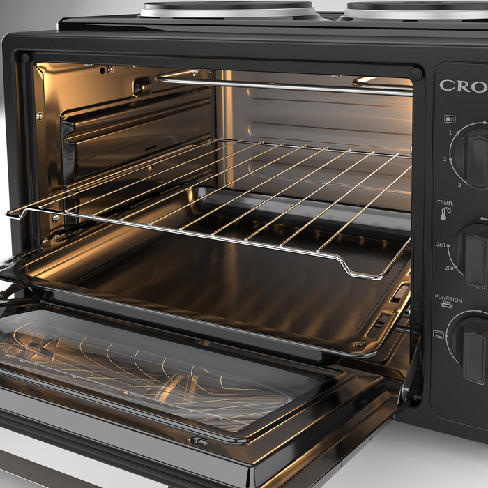 Cooker (mini) Crown CMO-355BF, 2 current, Black