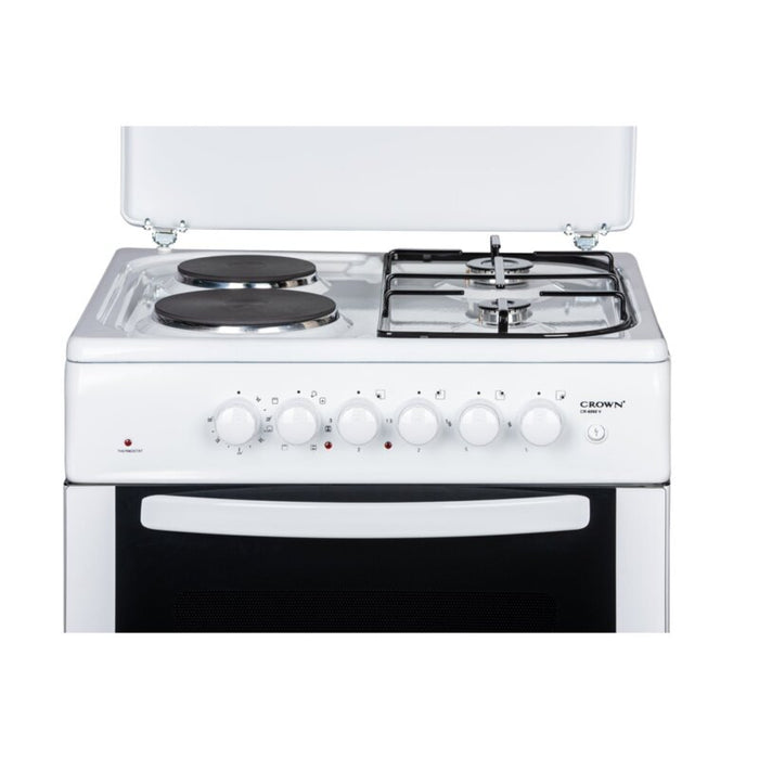 Cooker (electric/gas) Crown CR-6060V, 2 gas 2 current, White
