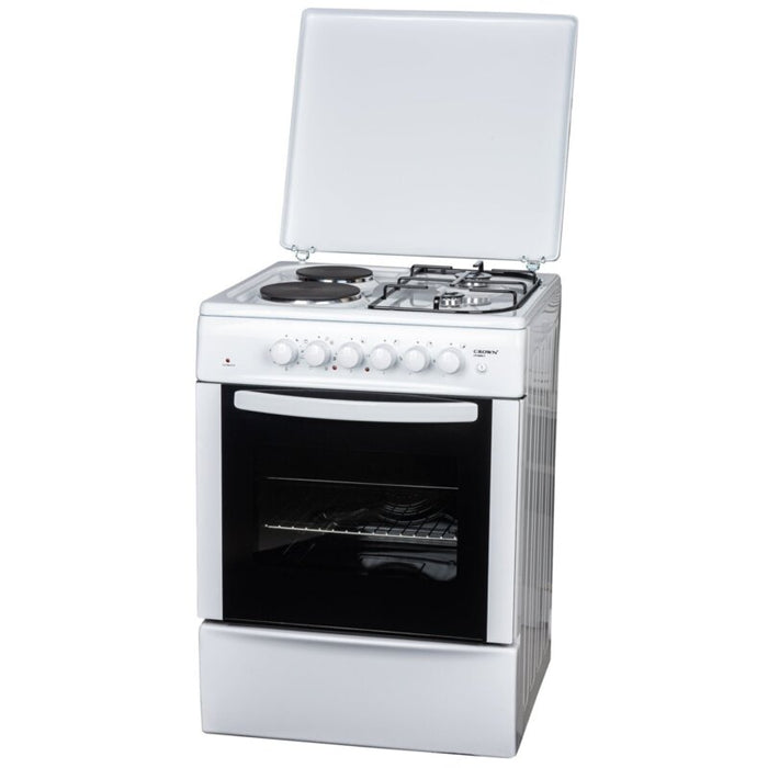 Cooker (electric/gas) Crown CR-6060V, 2 gas 2 current, White