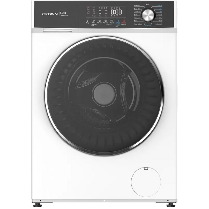 Crown CWM8014WY Washing Machine, 1400 rpm, 8.00 kg, A, White