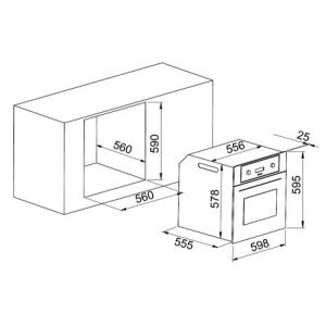 Built-in oven Crown FCM 600AIX, 65, A, Mechanical