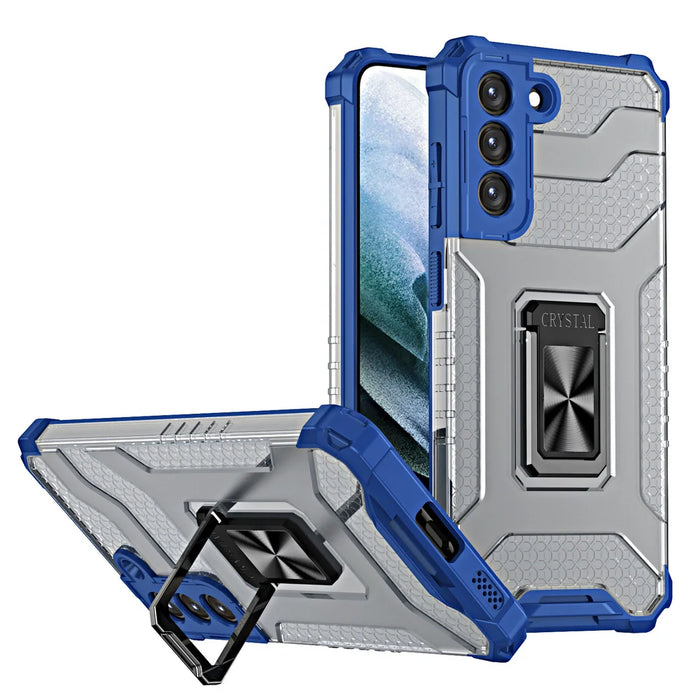 Crystal Ring Case Kickstand Tough Rugged Cover for Samsung Galaxy S21+ 5G (S21 Plus 5G) blue - Cell phone cases