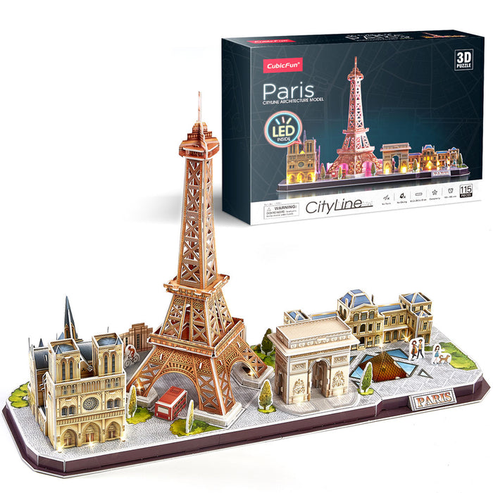 CubicFun 3D Puzzle City Line Paris 115 pieces with LED lights