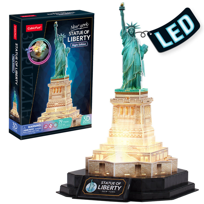 CubicFun 3D Statue of Liberty New York Night Edition Puzzle with LED Lights