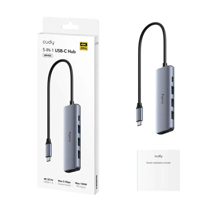 CUDY UH405 5-IN-1 USB-C Hub with HDMI 4K - USB HubsPER-HUB<<<Input / Output DevicesPER<<<ActionPL