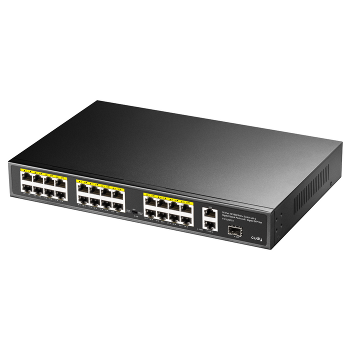 Switch Cudy FS1026PS1, 24 x 10/100 PoE+ Switch 2 x Gigabit ports, 1 x SFP Slot