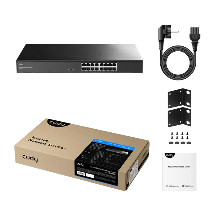 Switch Cudy GS1016L, 16x ports, 10/100/1000, metal, for 19" cabinet