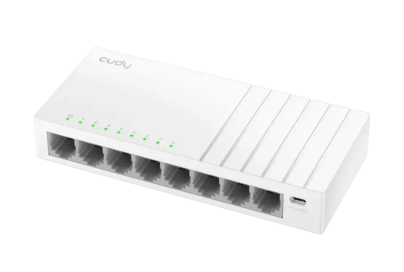 Switch Cudy GS108U, 8-port 10/100/1000 Mbps RJ 45, USB-C - White