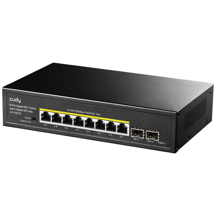 Switch Cudy GS1008PS2, L2, 8 x Gigabit Ethernet PoE ports, 2 x SFP, 128MB RAM