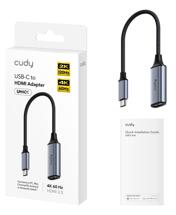 Cudy UH401 USB graphics adapter Grey, Silver