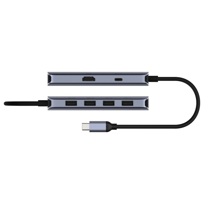 Cudy UH500 interface hub USB 3.2 Gen 1 (3.1 Gen 1) Type-C 5000 Mbit/s Grey, Silver