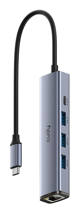 Cudy UH605 laptop dock/port replicator Wired USB 3.2 Gen 1 (3.1 Gen 1) Type-C Grey, Silver
