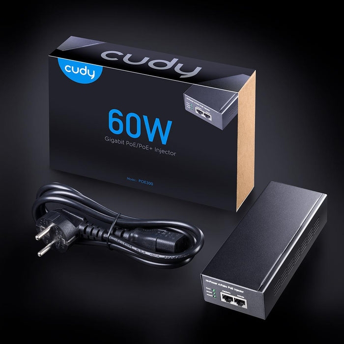 PoE injector Cudy POE300, Gigabit PoE+/PoE, 60W, metal box