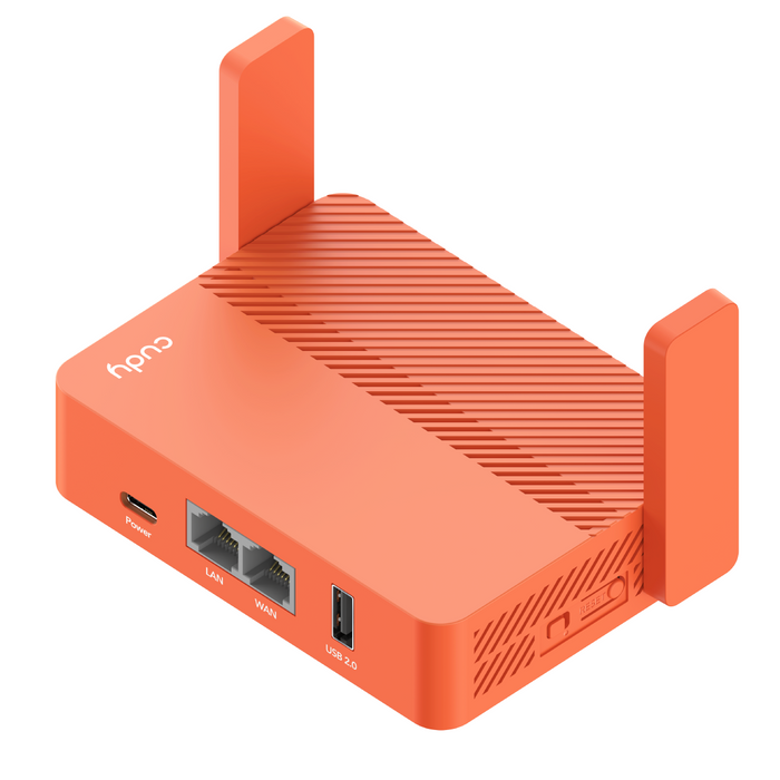 Wireless router CUDY Travel TR1200, AC1200, 2 x 10/100 Mbps, USB3.0, red