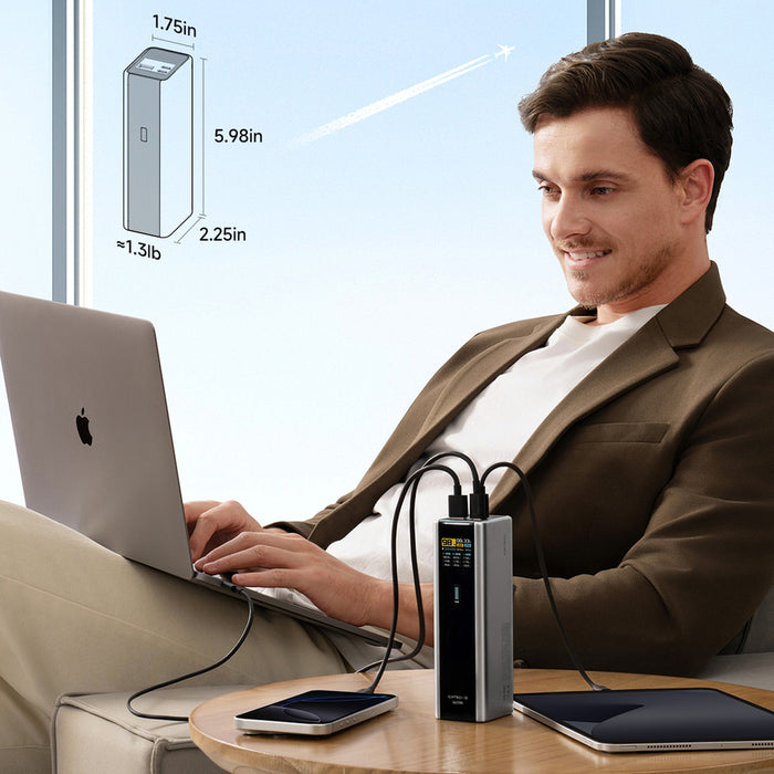 Powerbank Cuktech CKPB200UGLGR 210W 20000mAh 2 x USB-C 1 x USB-A - gray