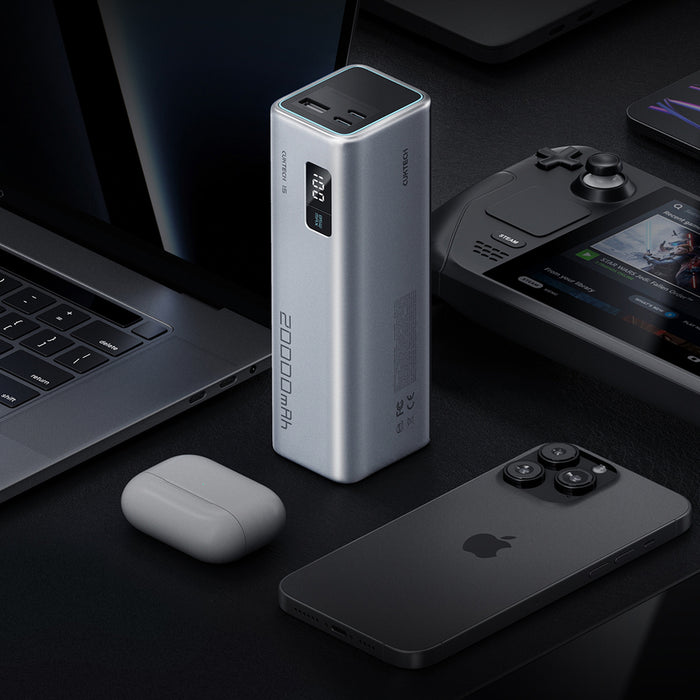 Powerbank Cuktech CUKP200XGLGR 100W 20000mAh 2 x USB-C 1 x USB-A - gray