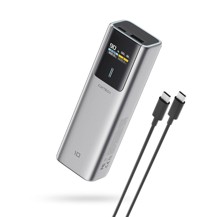 CUKTECH CKPB100PGLBL Powerbank 150W 10000mAh USB-C USB-A - Gray