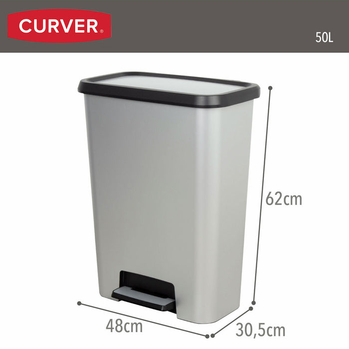 Waste bin Curver Grey Plastic 50 L (5 Units)