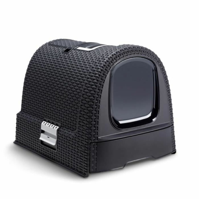 Cat Litter Box Curver Anthracite 51 x 38,5 x 39,5 cm Plastic (Plastic)