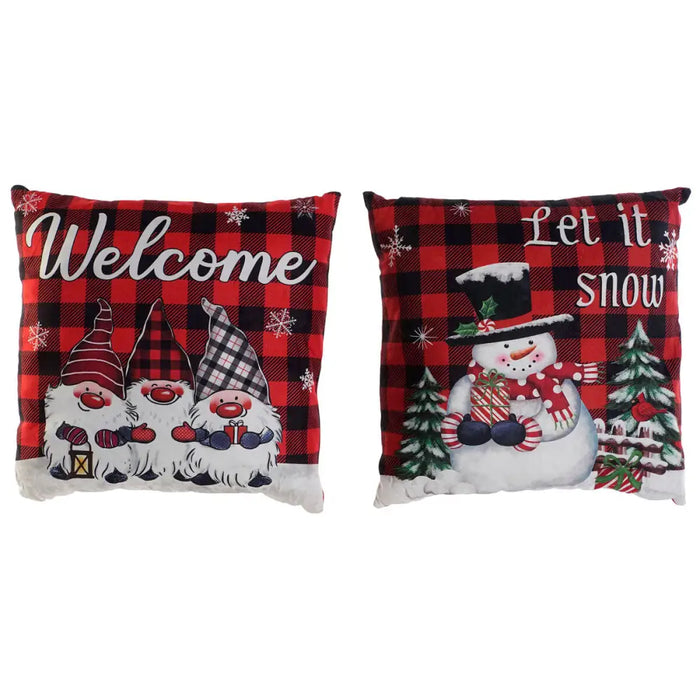 Cushion DKD Home Decor Christmas Multicolour Polyester 40 x 10 x 40 cm (2 Units) - Декорация и Осветление<<<Дом