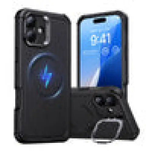 Cyber Tough (HaloLock) ESR case with stand for iPhone 16 (black) - Protective cases for smartphones<<<Cases<<<GSM