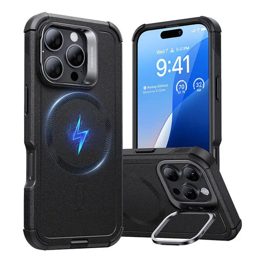 Cyber Tough (HaloLock) ESR case with stand for iPhone 16 Pro Max (black) - Protective cases