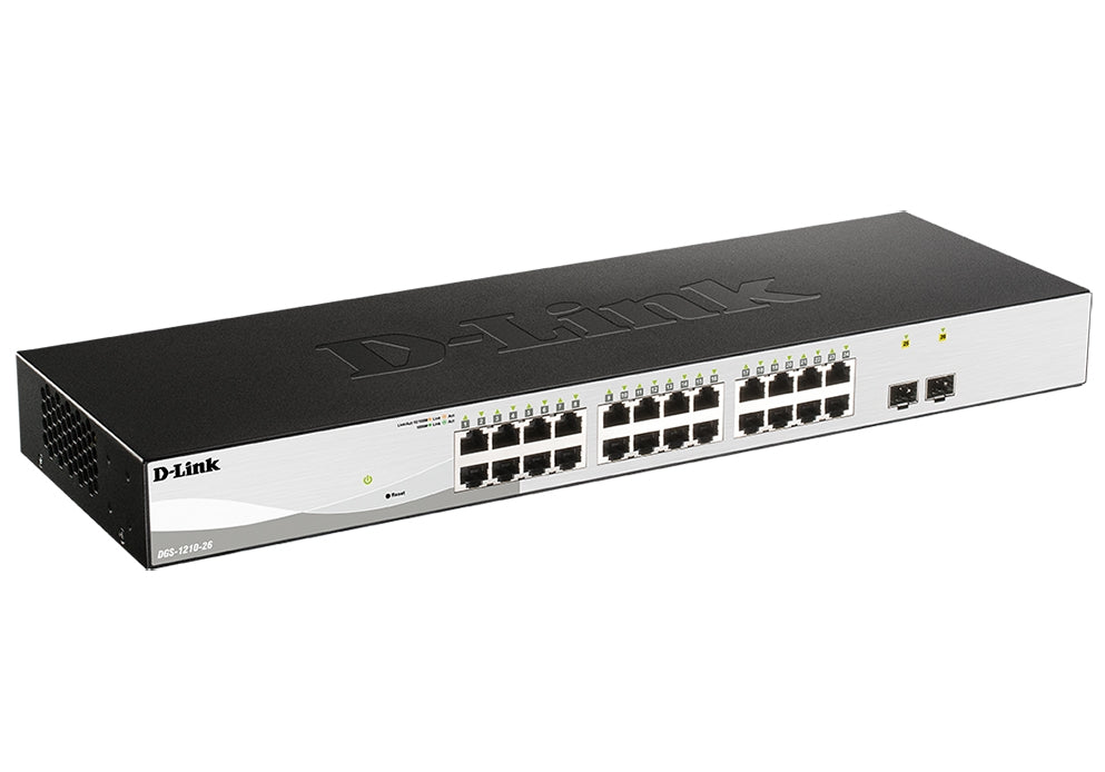 D-Link 26-Port Gigabit Smart Switch with 2 SFP ports - Управляеми комутатори<<<D-LINK мрежови