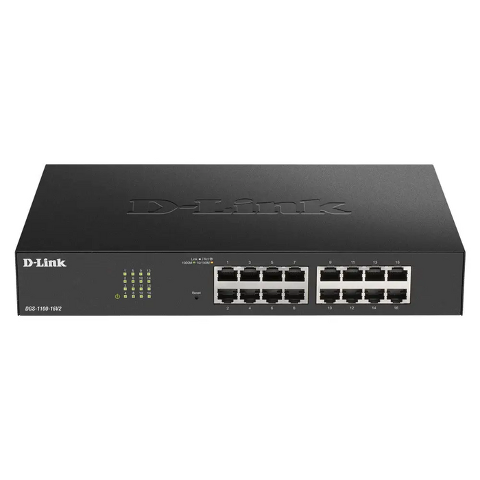 D-Link DGS-1100-16V2 network switch Managed L2 Gigabit Ethernet (10/100/1000) Black - Switch - CLI