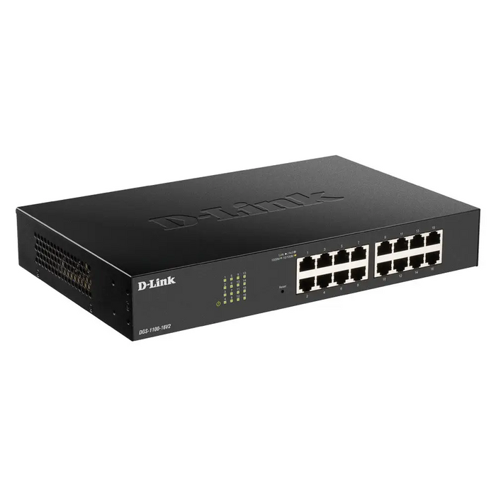 D-Link DGS-1100-16V2 network switch Managed L2 Gigabit Ethernet (10/100/1000) Black - Switch - CLI