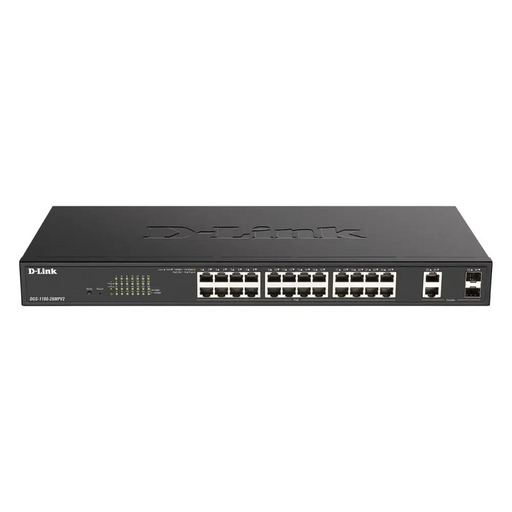 D-Link DGS-1100-26MPV2 network switch Managed L2 Gigabit Ethernet (10/100/1000) Power over Ethernet (PoE) Black