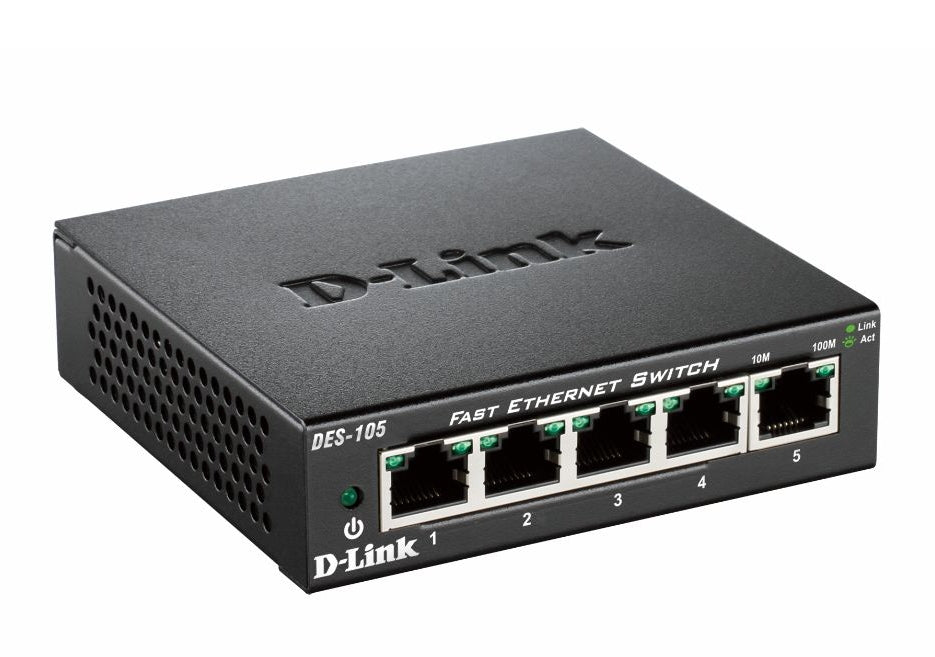 D-Link 5-port 10/100 Metal Housing Desktop Switch