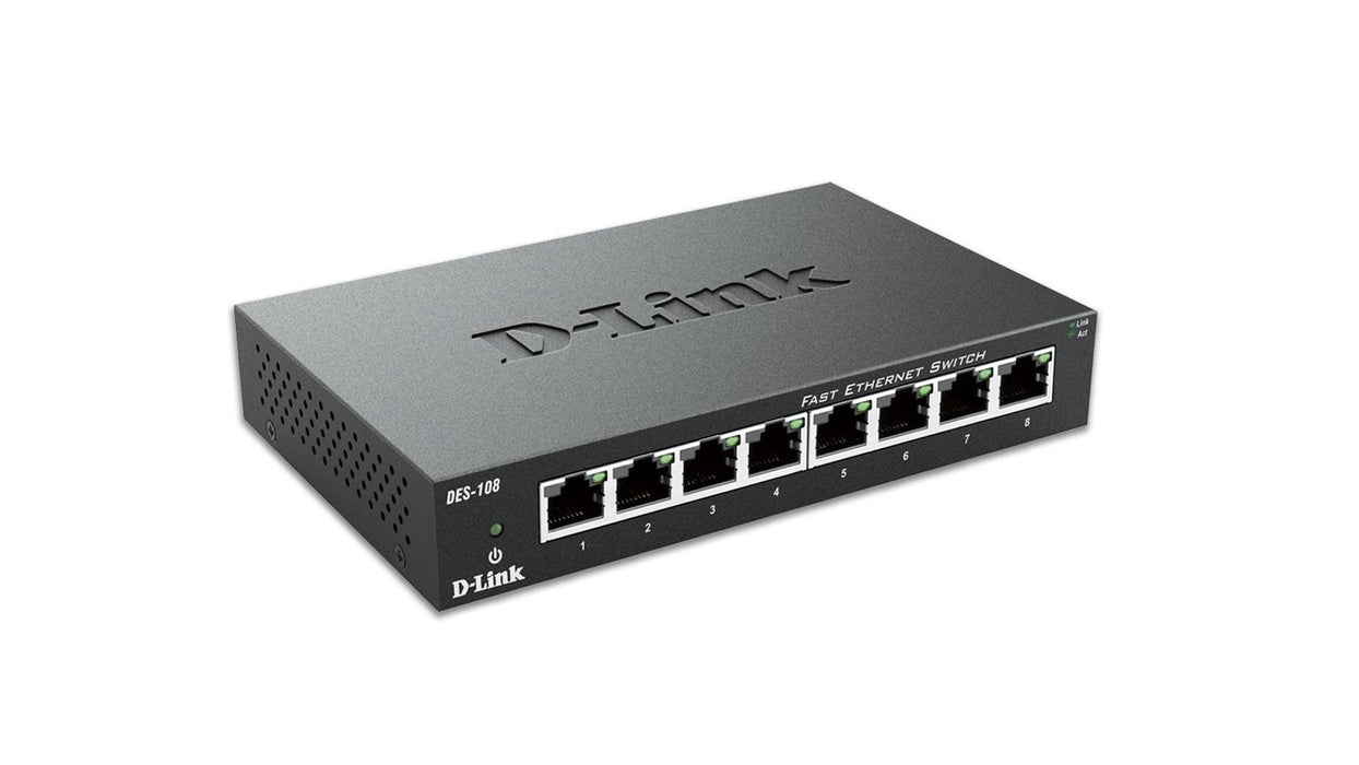 Switch D-Link DES-108/E, 8 port 10/100, metal case