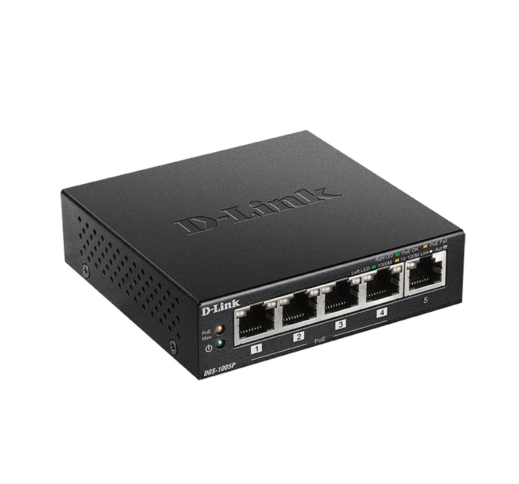 D-Link 5-Port Desktop Gigabit PoE+ Switch