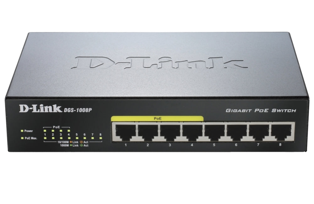 D-Link 8-port 10/100/1000 Desktop Switch w/ 4 PoE Ports